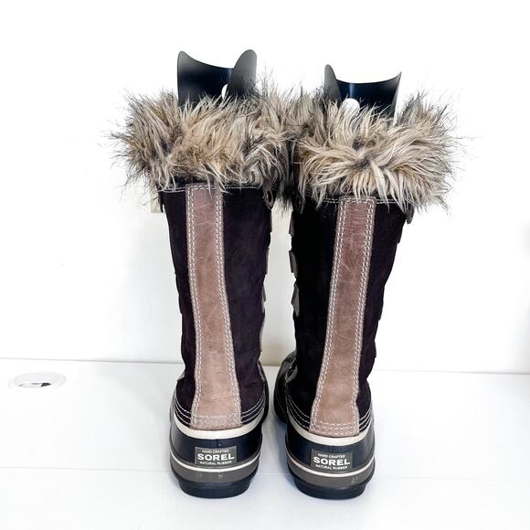 Sorel Joan Of Artic Waterproof Womens Boots Size 7 Brown Faux Fur Suede Winter - Picture 4 of 11